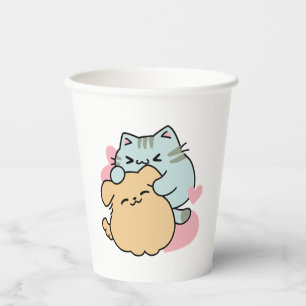 Meow & Woof Perfect Together - Cute Cat and Dog Paper Cups
