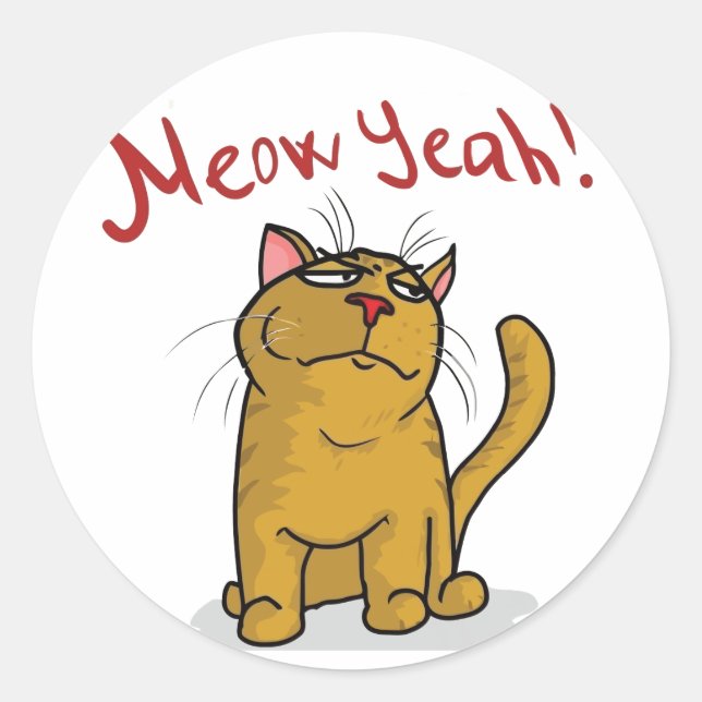 Meow Yeah - Round Stickers (Front)