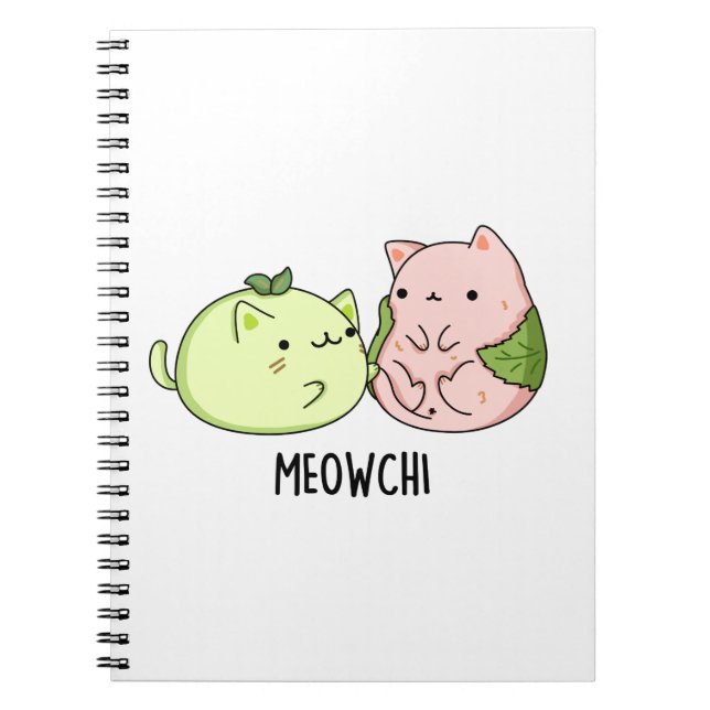 Meowchi Funny Mochi Pun  Notebook (Front)