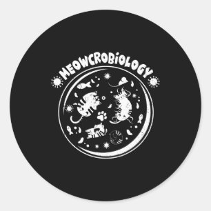 Meowcrobiology Microbiology Cute Kitten Science Classic Round Sticker