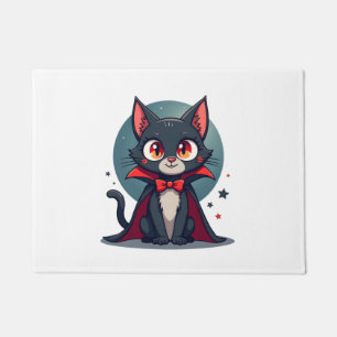 Meowcula Funny Cat Vampire Dracula Halloween Doormat