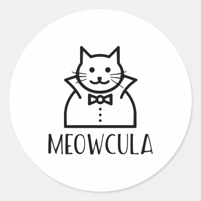 Meowcula Halloween  Classic Round Sticker (Front)