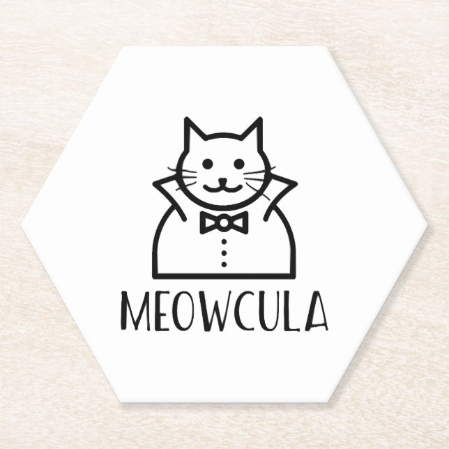 Meowcula Halloween  Paper Coaster (Front)