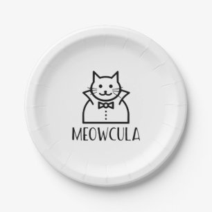 Meowcula Halloween  Paper Plate