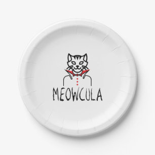 Meowcula Halloween Paper Plate