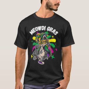 Meowdi Gras Cat, Cat Dancing Mardi Gras NOLA Carni T-Shirt