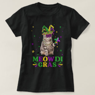 Meowdi Gras Cat Jester Mardi Gras Art T-Shirt