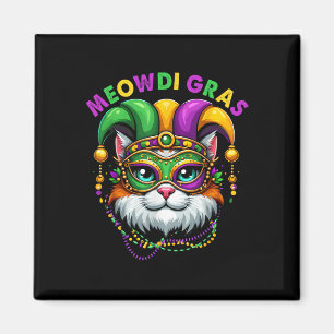 Meowdi Gras Mardi Gras Cat Lover New Orleans Louis Magnet