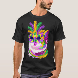 Meowdi Gras, Mardi Gras Cat Mum, Cat Lover, Mardi  T-Shirt