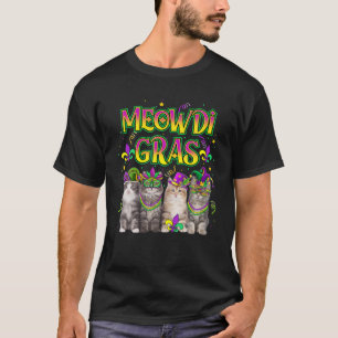Meowdi Gras Mardi Gras Outfit For Cats Lover Kitte T-Shirt