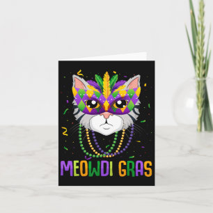 Meowdi Gras Mardi Gras Parade Carnaval Card
