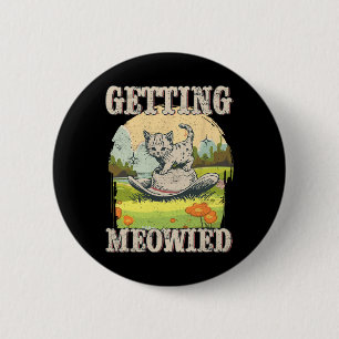 Meowdy Bachelorette Party Cowgirl Cowboy Cat Brida 6 Cm Round Badge
