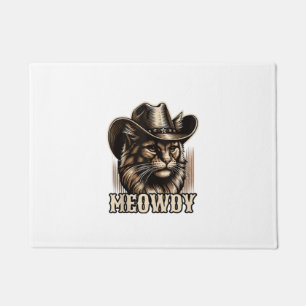 Meowdy Cat Cowboy Cowgirl Meow Howdy Halloween Cos Doormat