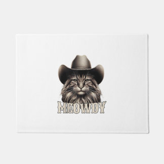 Meowdy Cat Cowboy Cowgirl Meow Howdy Halloween Cos Doormat