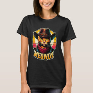 Meowdy Cat Cowboy Funny Western Cat T-Shirt