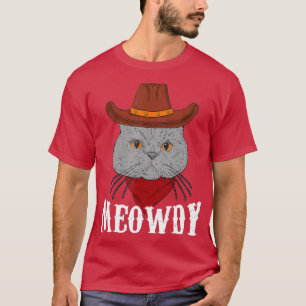 Meowdy Cat Funny Mashup Between Meow and Howdy (3 T-Shirt