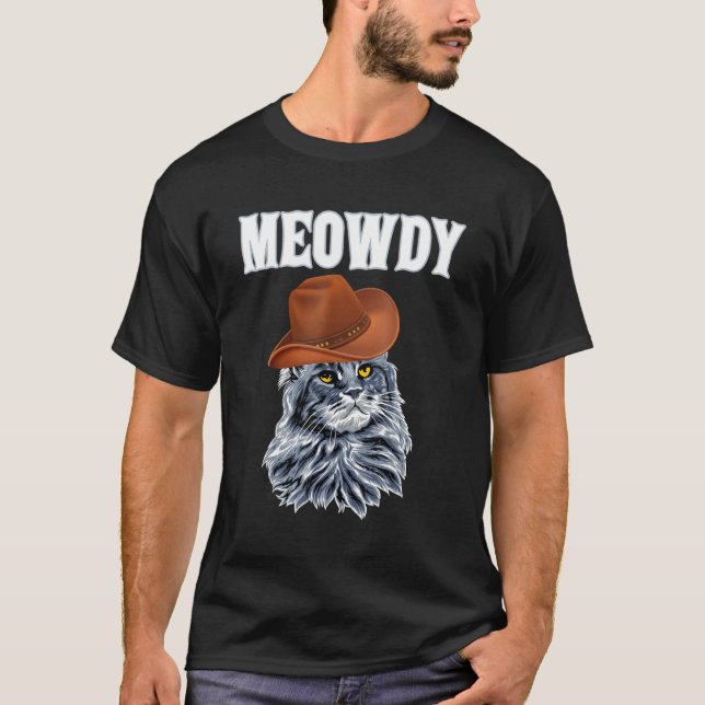 Meowdy  Cat  Howdy Rodeo Western Country Southern T-Shirt (Front)
