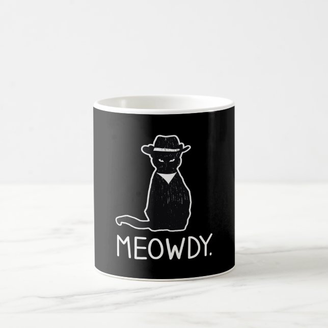 Meowdy Cat Kitten Cute Hat Coffee Mug (Center)