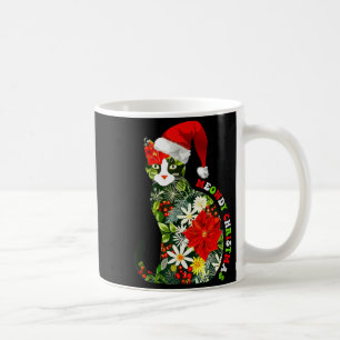 Meowdy Christmas Floral Cat For Cat Lover Holiday  Coffee Mug