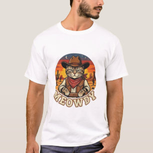 Meowdy Cowboy Cat Western Rodeo Sarcastic Tee
