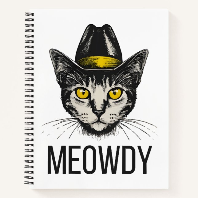 Meowdy Funny Cat Notebook (Front)