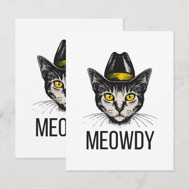 Meowdy Funny Cat RSVP Card (Front/Back)