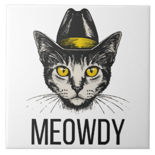 Meowdy Funny Cat Tile