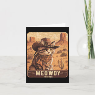 Meowdy! Funny Country Music Cat Cowboy Hat Poster Card