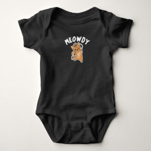 Meowdy Howdy Cat Cowboy With Lasso Cute Cats Baby Bodysuit