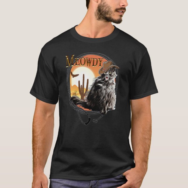 Meowdy     Mashup Cat Meme T-Shirt (Front)