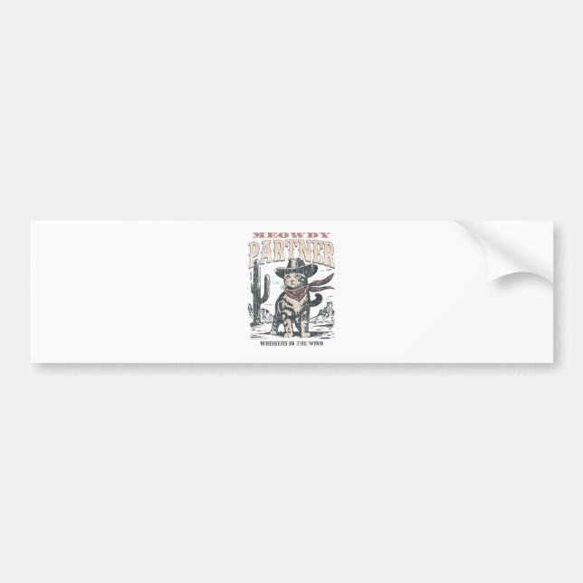 Meowdy Partner Cowboy Cat  Bumper Sticker (Front)