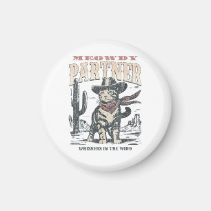 Meowdy Partner Cowboy Cat  Magnet