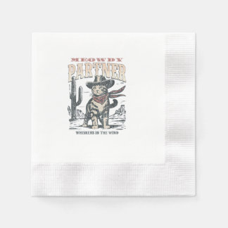 Meowdy Partner Cowboy Cat  Napkin