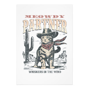 Meowdy Partner Cowboy Cat Photo Print