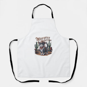 Meowdy Partner Cowboy Cat Vintage Apron