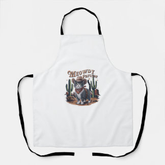 Meowdy Partner Cowboy Cat Vintage  Apron