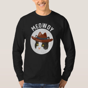 Meowdy Partner Funny Southern Cat Pun Howdy Meow C T-Shirt