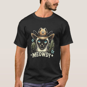 Meowdy Siamese Cat With Cowboy Hat T-Shirt