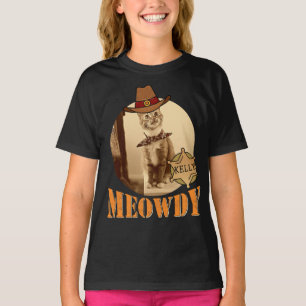 Meowdy Texan Cat Cowboy Sheriff Personalised T-Shirt