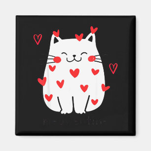 Meowentine Cute Cat Valentines Day Men Women Cat D Magnet
