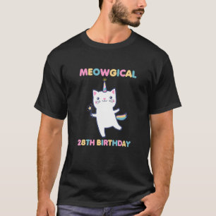 Meowgical 28H Birthday Kitty 28 Year Old Cat T-Shirt