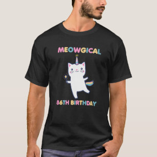 Meowgical 86th Birthday Kitty 86 Year Old Cat T-Shirt