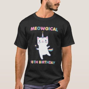 Meowgical 98th Birthday Kitty 98 Year Old Cat T-Shirt