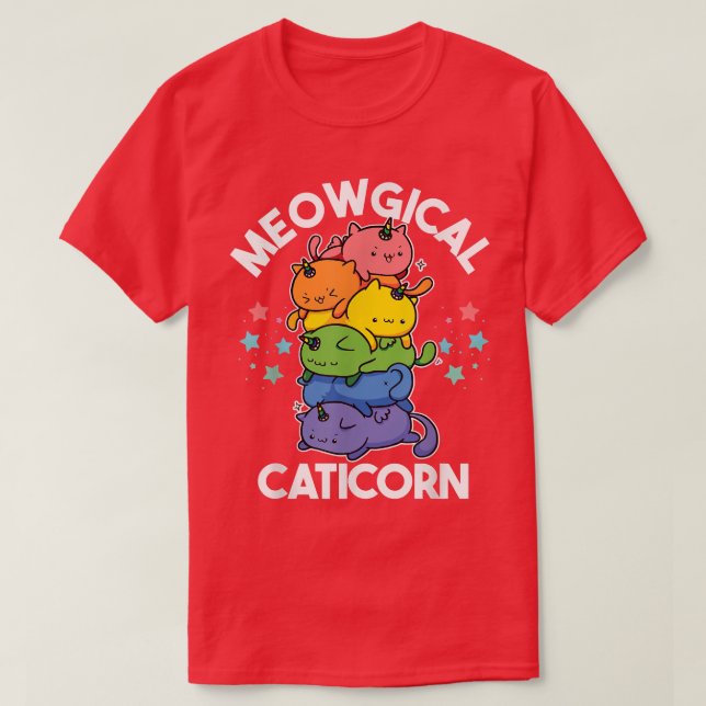 Meowgical Caticorn Funny Unicorn & Cute Kittycorn  T-Shirt (Design Front)