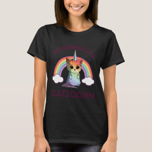 Meowgical Caticorn T Shirt Cat Unicorn Girls Women