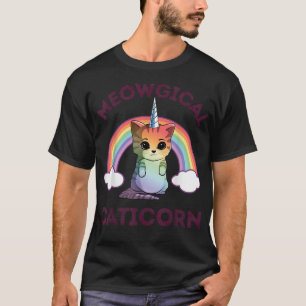 Meowgical Caticorn T shirt Cat Unicorn Girls Women