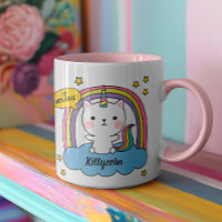 Meowgical Cute Caticorn Pink Cartoon