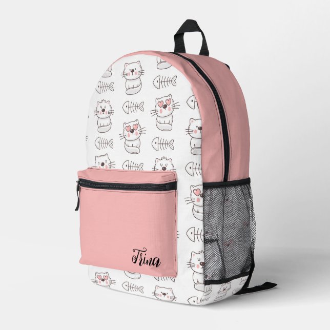  Meowgical Expressions Printed Backpack (Back Corner Right)