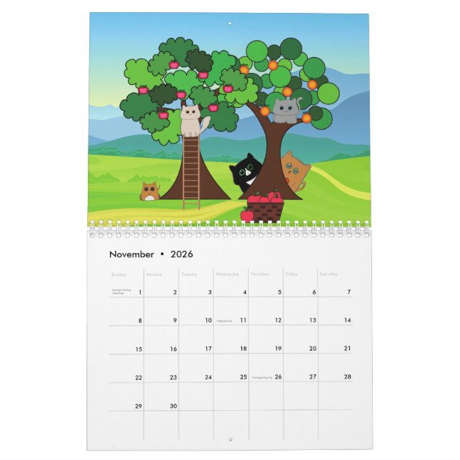 "Meowgical Moments: A Year of Kawaii Cats"Calendar Calendar (Nov 2026)