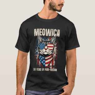 Meowica 250 America Years of Freedom Cat 250th Ann T-Shirt
